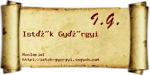 Istók Györgyi névjegykártya